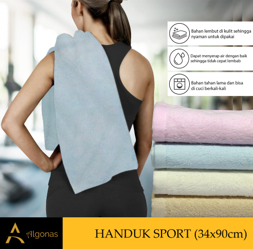 Handuk Sport Berkualitas Serbaguna Bahan Lembut 34x90 cm